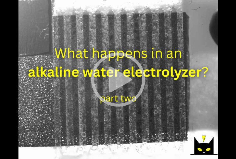 Oxygen bubbles in electrolyzer